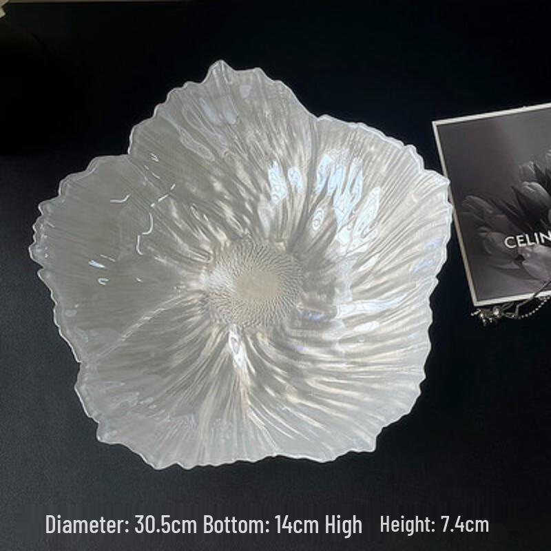 LISM Жемчужно-белый цветочный стеклянный поднос