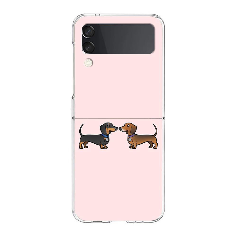 Dachshund Sausage Dog Phone Case For Samsung Galaxy Z Flip 3 4 5 6 Fold High Hard Shell For Galaxy Z Flip 3 5 6 Clear Cover