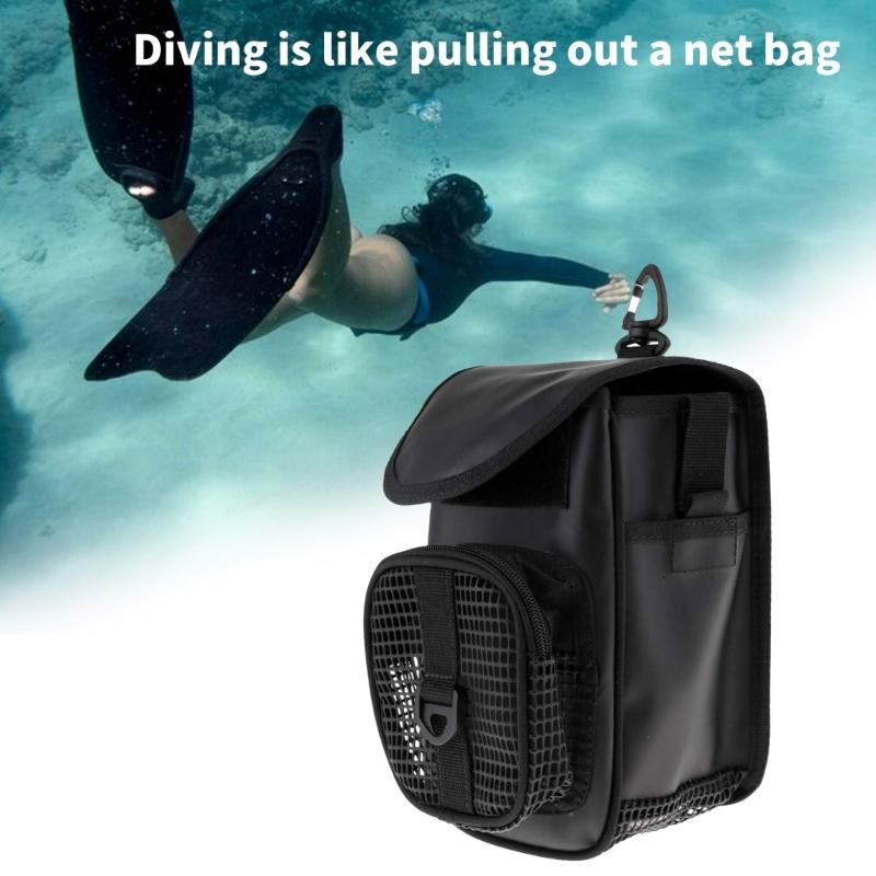 Diving Equipment Bag Scubas Gear Holder Diving Accessory Bag Scubas Diving Mesh Gear Pouches with Swivels Clip For BCD