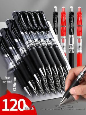 0.5mm Retractable Gel Pen for Students - Black, Red, Blue - Ideal for Exams and Writing