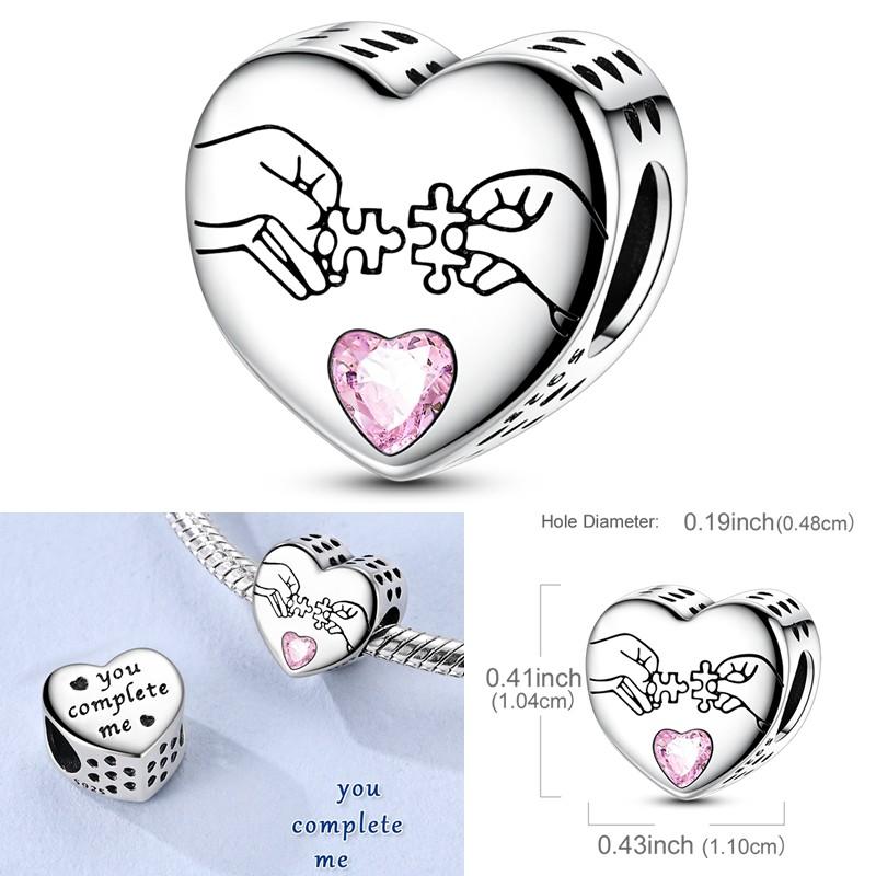 Lucky Clover Charms Bead Copper Inlaid Pink Zirconium Cute Pets Pendants Fit Original Pandora Bracelet Jewelry Gift