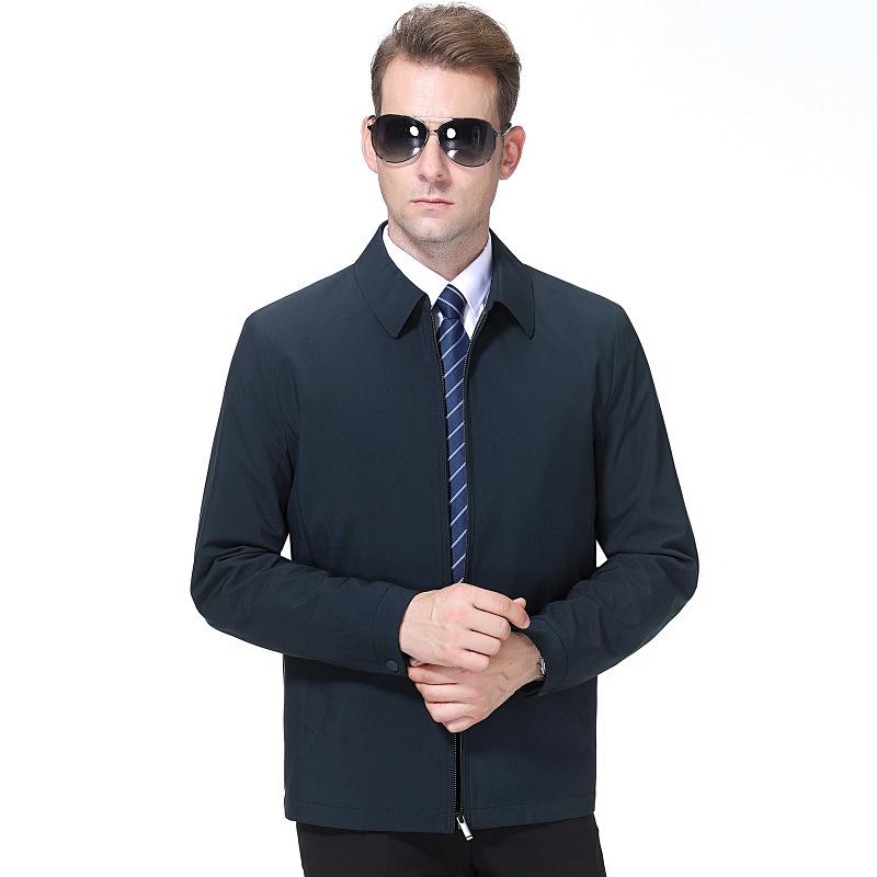

Высококачественная мужская куртка с лацканами из шелковицы, верхняя часть, деловая повседневная куртка на весну и осень, мужская куртка для людей среднего и пожилого возраста 195
