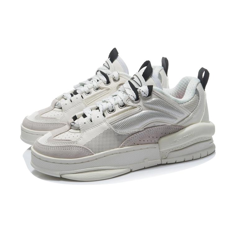 Li Ning Wave Zen Abrasion Resistant Lightweight Slip Resistant Low Top Skateboard Shoes Women's Snow AGCR272-2