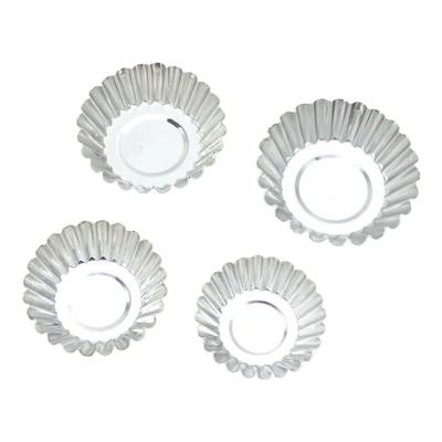 Anodized Aluminum Alloy Fluted Tart & Cake Molds (10-Pack)