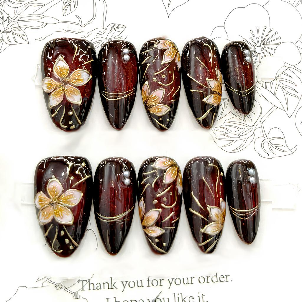 24Pcs Almond Press On Nails Rainbow Smudge Design With Star Moon Full Cover Fake Nail Tips Sweet