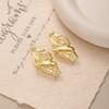 Personalized Lava Metal Stud Earrings Temperament Folds Irregular Geometric Earrings Women'S Light Luxury Earrings