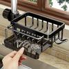 1PC Kitchen Space Aluminum Sink Drain Rack Sponge Storage Faucet Holder Soap Drainer Pan Basket Organizer Bathroom Accessories