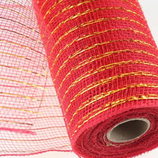 1 Roll Decorative Mesh Eco-friendly High Toughness Net Yarn Christmas Poly Mesh Ribbon Metallic Strips Decor for Home