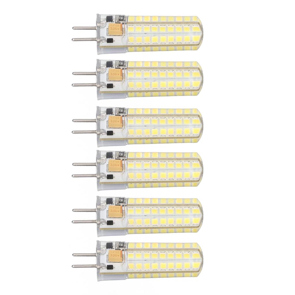 6-Pack GY6.35 LED Bulbs, 7W ACDC12V, 700lm, 360-Degree LED Cone Bulbs, for Pendant Lamps and Ceiling Lamps (Bright Light)