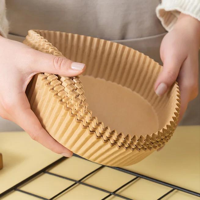 

50 шт. Одноразовые бумажные вкладыши для аэрофритюрницы 16 см Антипригарный коврик Пароварка Круглая бумага Коврики для выпечки Кухонные аксессуары для выпечки в аэрофритюрнице