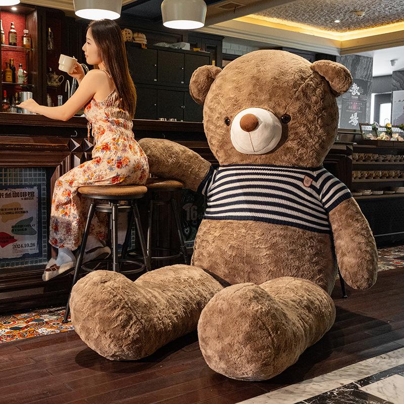 Niedliche übergroße Teddybärpuppe große Bärenpuppe Wurfkissen Plüschtier Umarmbär Ring Nachtmarkt große Puppe