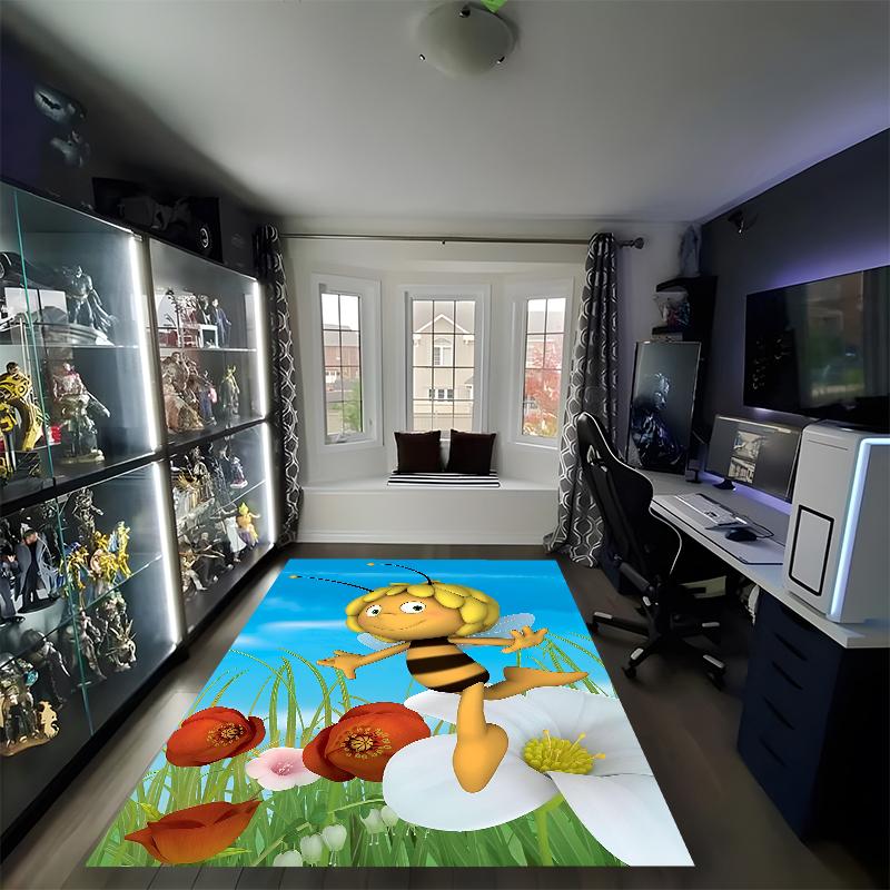 Maya the Bee Printed Carpet, Rug for Office Chair Living Room Bedroom Kitchen Room Decor Gifts.