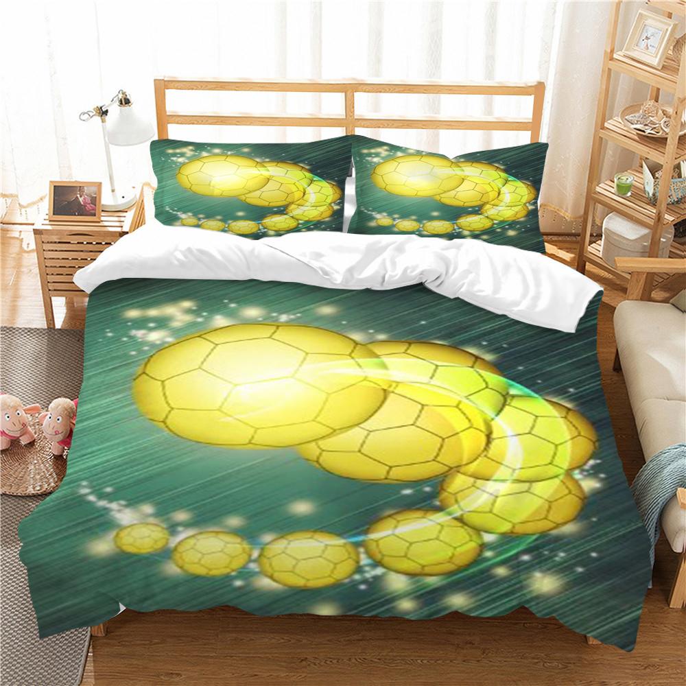 3D Football Printing Home Bedclothes Comforter Duvet Cover Bedding Set Duvet Covers Boy Children Bed Suit Comfortable