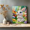 DIY Cute Little Rabbit Pearl Diamond Art Painting Kits for Adults and Beginners, Fine View Sparkling Painting Craft Home Wall Decor Handmade Gift