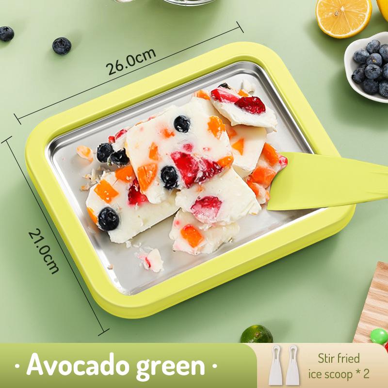 

Household Rolled Ice Cream Maker Small Child s Homemade Yogurt Maker Multifunctional Cold Sweet Fried Ice Pan Stainless Steel