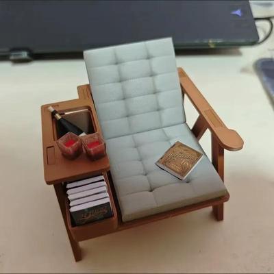 1 Set 3D Printed Lounge Furniture 1/12 Scale Miniature Reading Chair Model For Diorama Dollhouse Desktop Ornament Home Decor