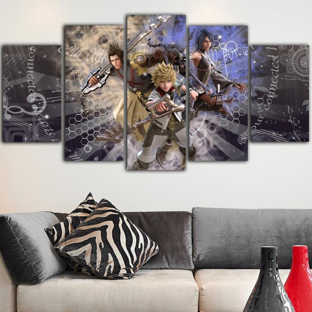 

Без рамки Kingdom Hearts 5 шт., настенное искусство, печать на холсте, постеры, картины, картина маслом для гостиной, домашний декор, фотографии