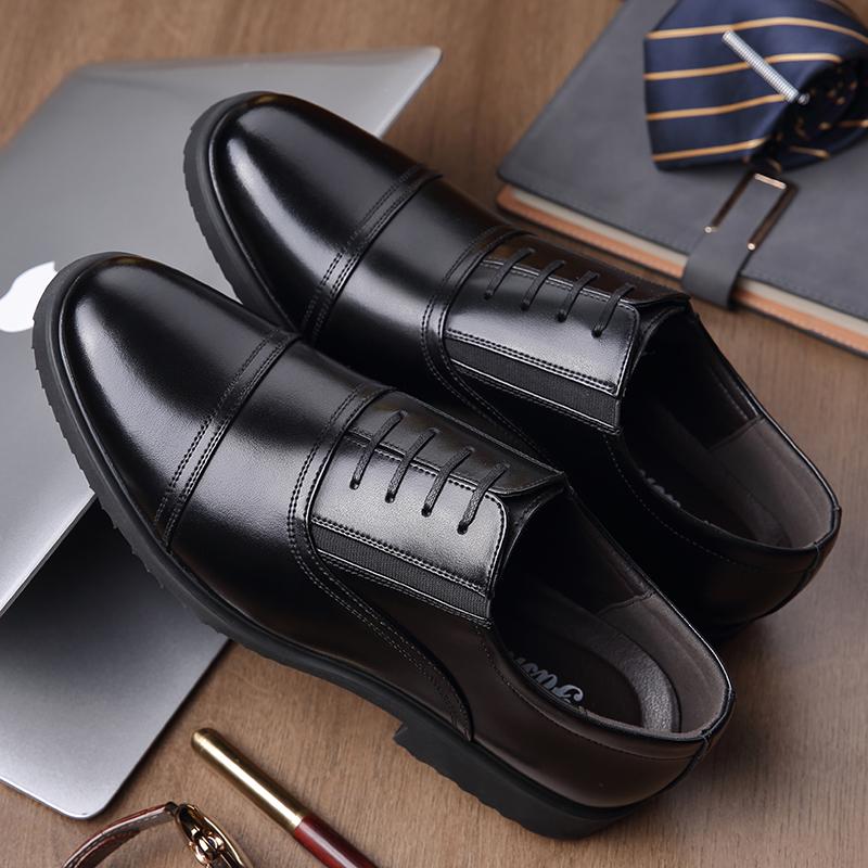 Fashion Leather Lace-Up Formal Business Shoes Comfortable Office Wedding Shoes for Men New Brand Flats Men's Classic Oxford Dress Shoes