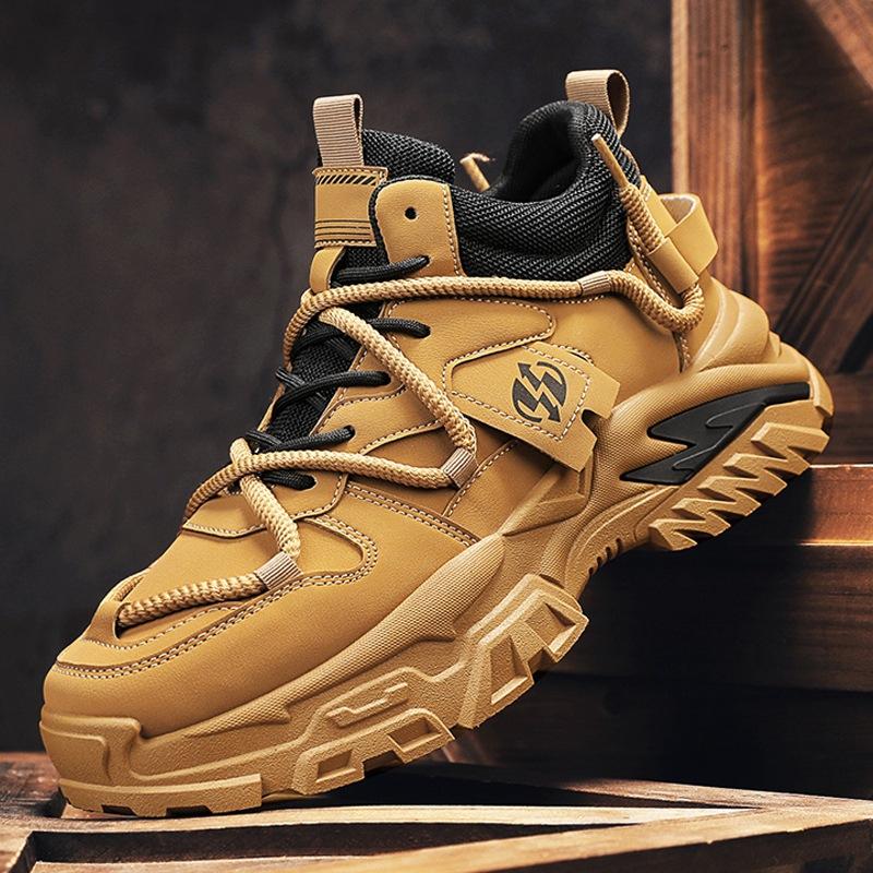 Martin Boots Men's Autumn 2024 High-top British Style Big Yellow Boots Men's Casual Kick Can't Be Rotten Medium-help Tooling Boots