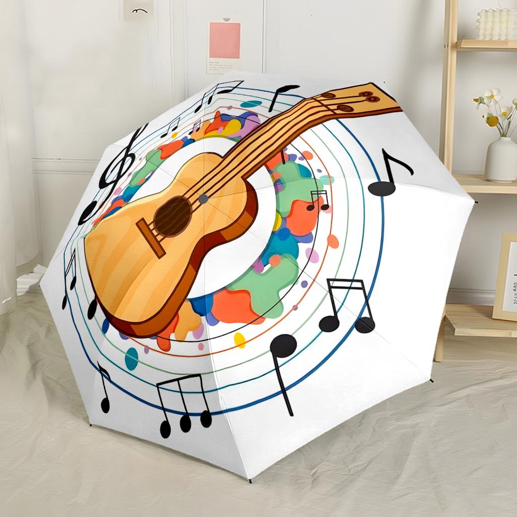 Music And Art Harmony Portable Automatic Umbrella Retractable Design with 8-Rib Durability Foldable Design for Outdoor Daily Use Fashion Lovers