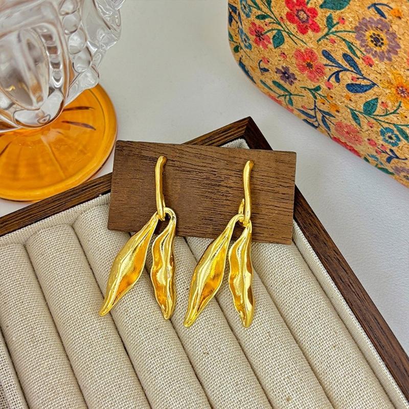 Elegantes Pendientes Largos con Borlas Irregulares Cómodo Accesorio de Joyería de Aleación para Fiesta Piel Sensible