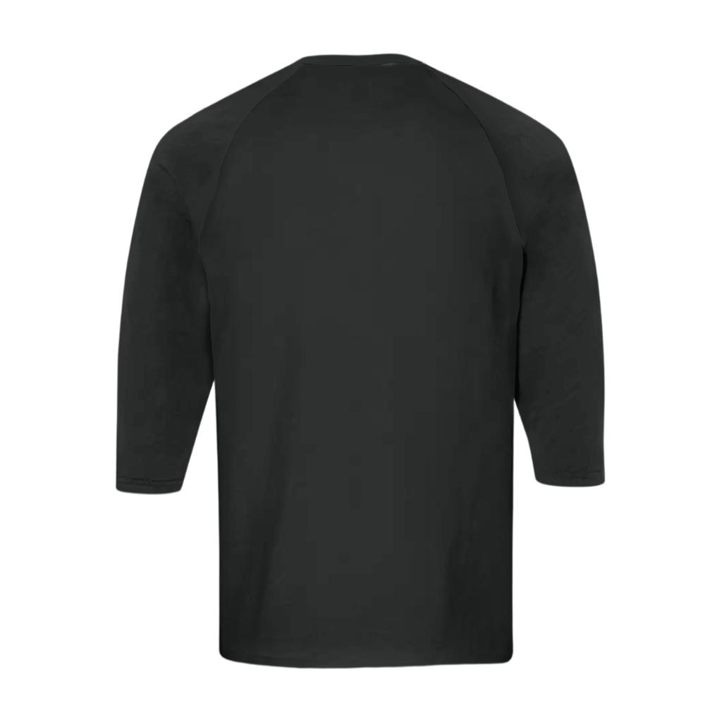 Men's Henley Neck Raglan Sleeve Three Quarter Length Shirt Button Placket Casual Lightweight Soft Fabric Top