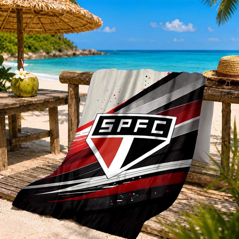 Spfc Team Crest Design Printed Microfiber Beach Towel, Soft And Absorbent, Quick-Dry, Ideal for Summer Travel, Beach Essential, Swimming Pool