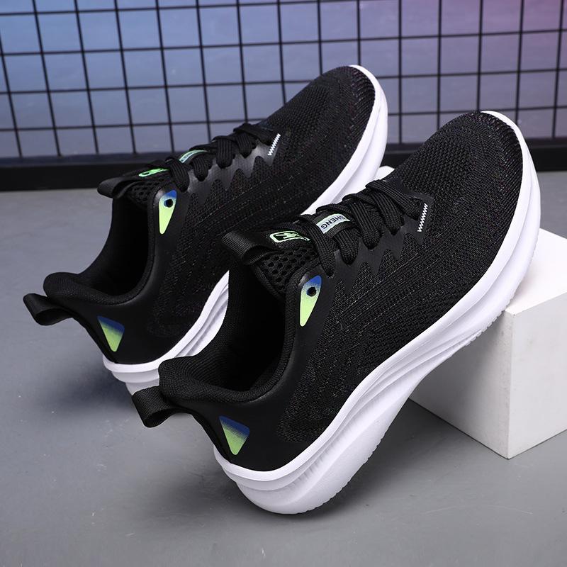 

2024 новые мужские и женские кроссовки для марафона из хлопчатобумажной ткани, уличная обувь для пар, белая повседневная обувь с мягкой подошвой и шнуровкой, подошва MD 35 чёрный