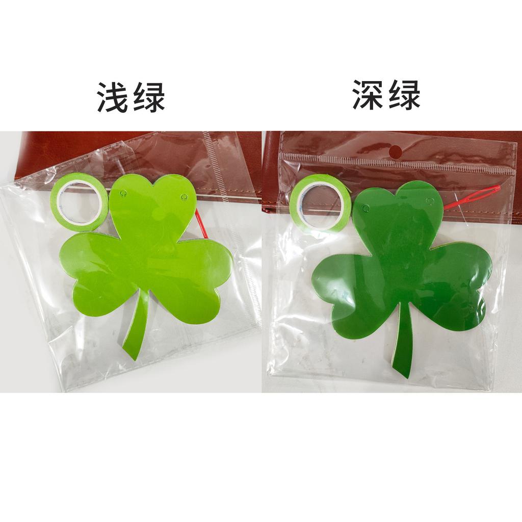 Irish Festival Decoration Clover Step Line Latte St. Patrick'S Day Decoration Lucky Grass Flag Glitter Decoration
