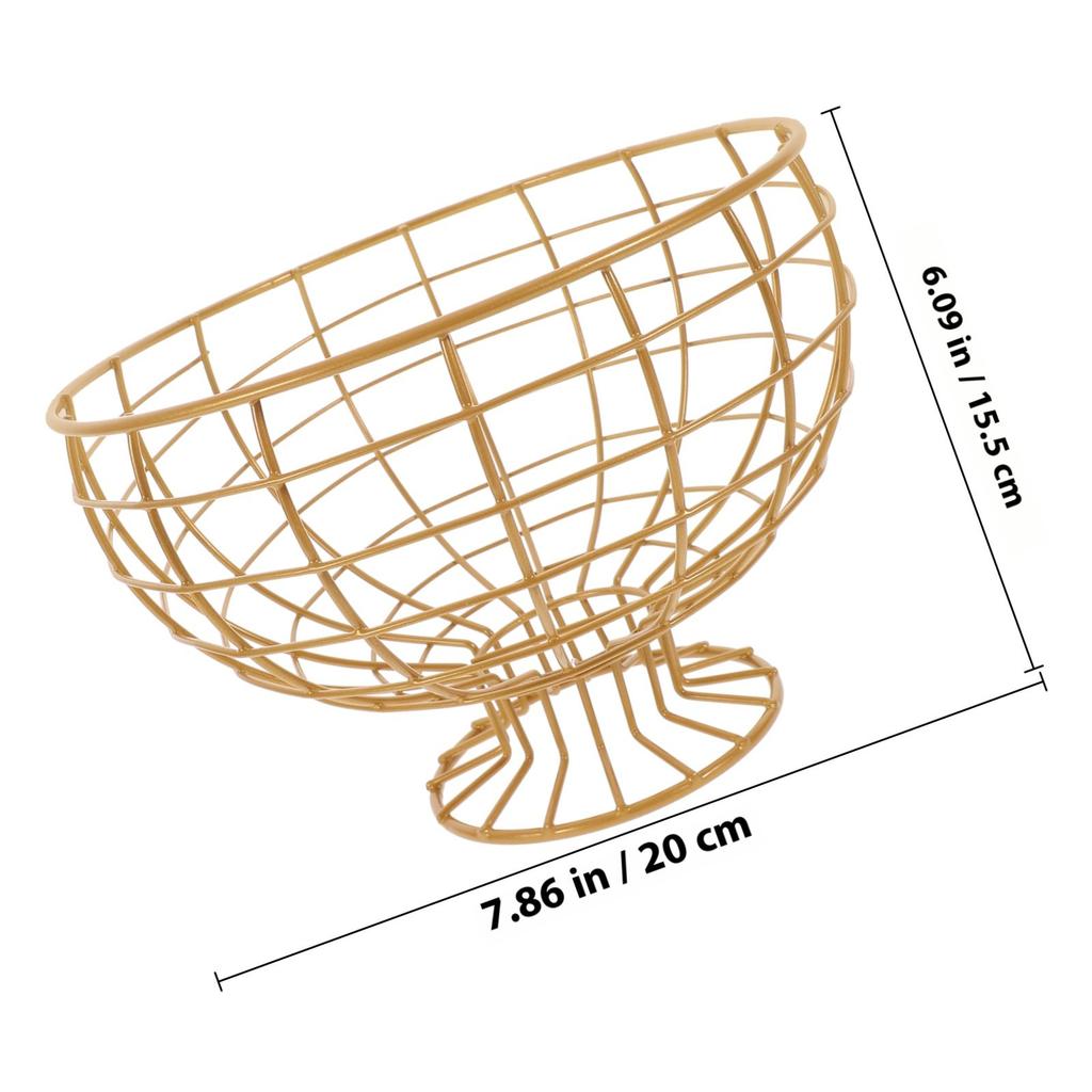 Metal Wire Fruit Basket Steel Wire Storage Basket Large Capacity Fruit Vegetable Holder Snack Container Kitchen Counter Decor