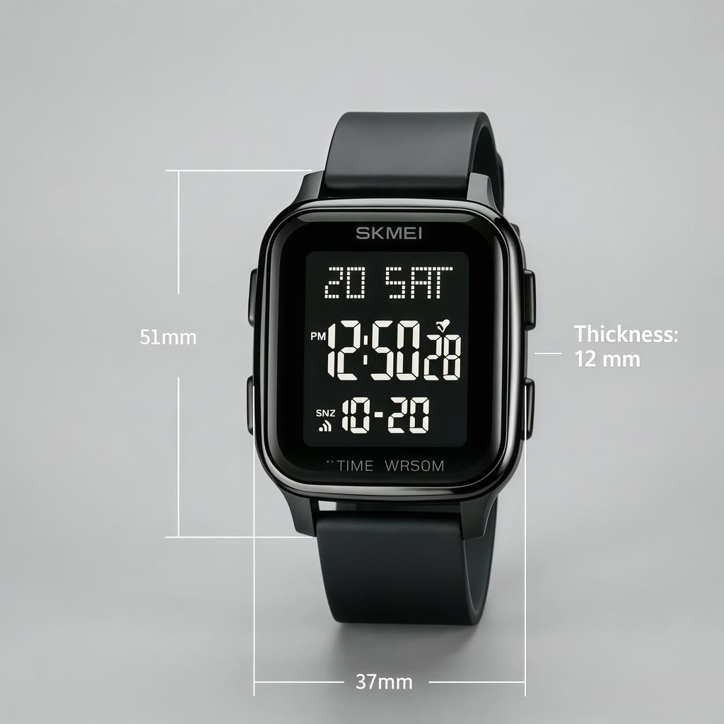 Men's Digital Watch SKMEI Square 50M Waterproof Sports 1858