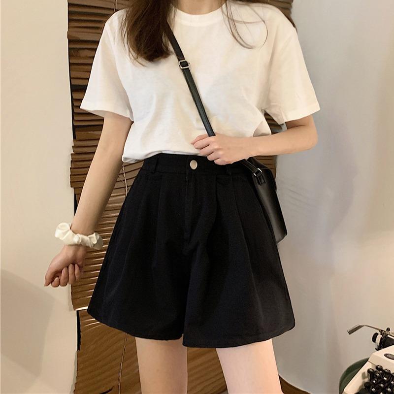 Large Size Casual Shorts for Women In Summer New High-waisted Slim and Baggy Wear A-line Wide-leg Pants