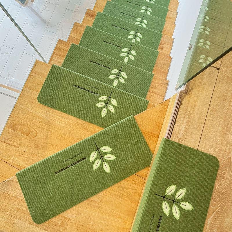 Luminous Self-Adhesive Stair Tread Mats - Splicable, Glue-Free, Solid Wood Protection Carpets