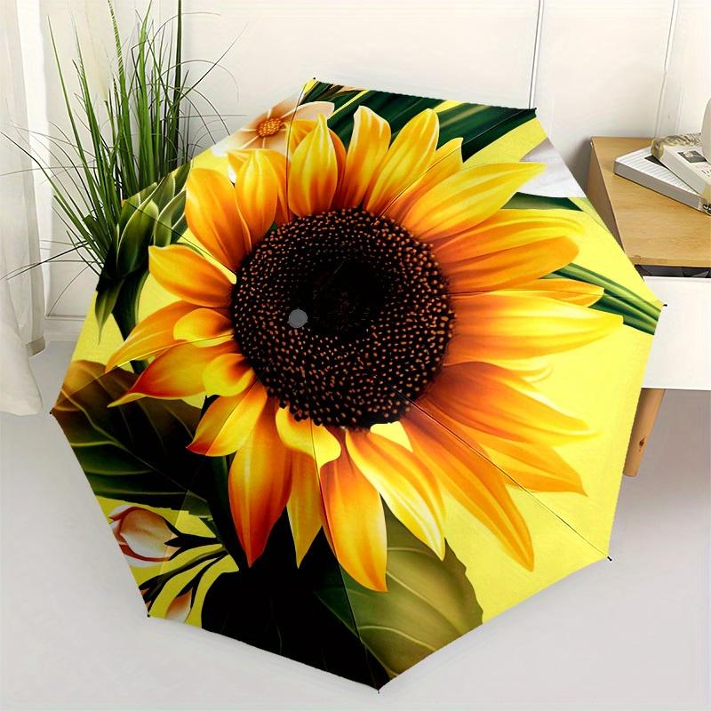 1pc Sunflower, Yellow Themed High-quality Umbrella,Automatic Opening and Closing Umbrella,Multi-functional Umbrella G0811311