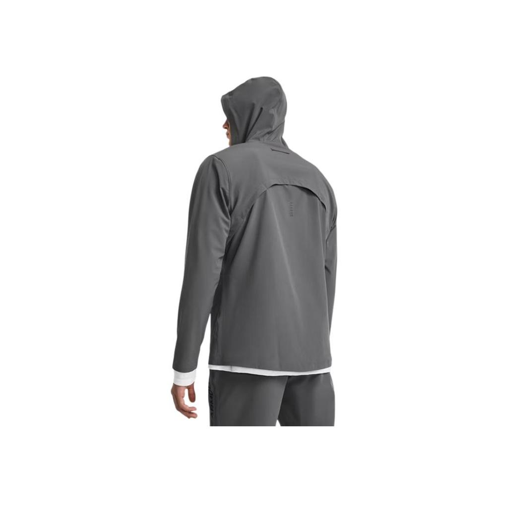 Under Armour Outrun The Storm Logo Print Breathable Hooded Jacket Men Jackets Dark-Gray 1376794-025