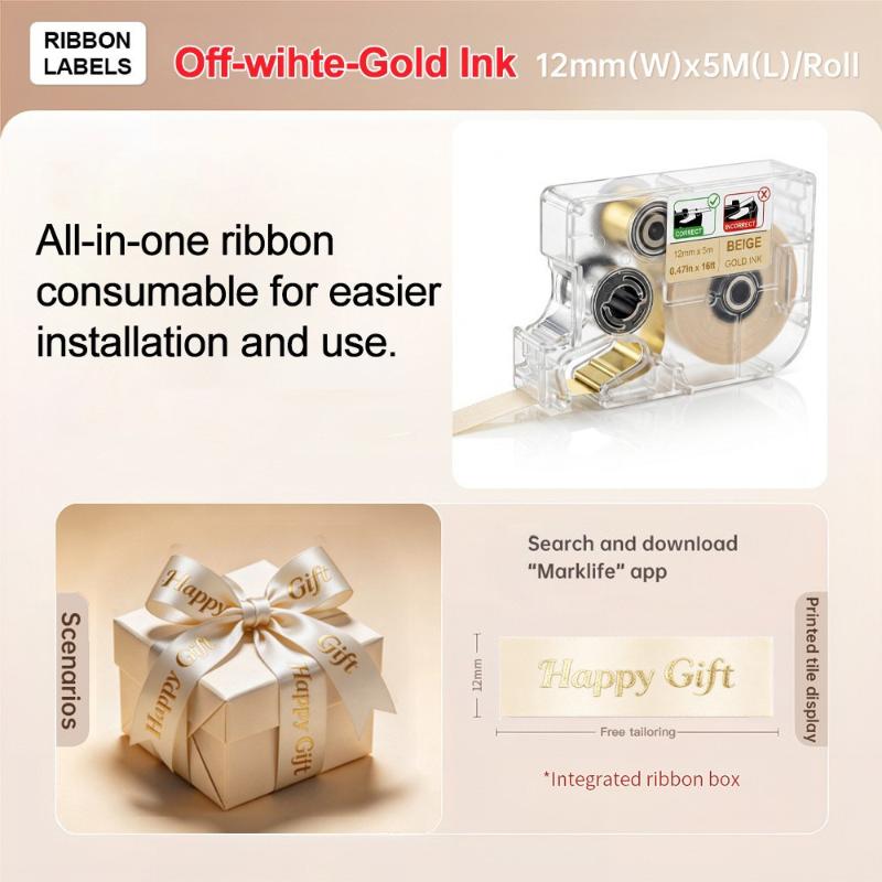 Stain Ribbon Tape Waterproof Label Tape Compatible With Phomemo A30 P15 Label Maker Premium Exclusive Embellish Fabric Ribbons