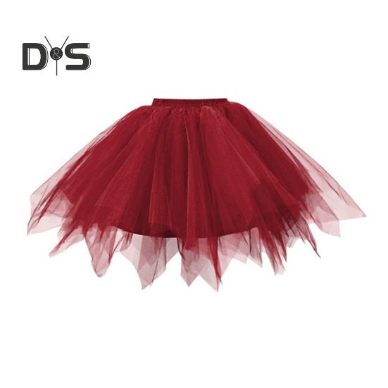 Women Tulle Skirt 50s Tutu Petticoat Elastic Waist Short Ballet Crinoline Petticoat Carnival Costume Underskirt