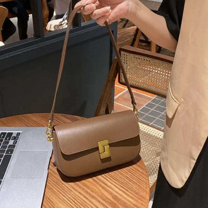 Damen Kleine Quadratische Echtleder Tasche unter dem Arm - Leichte Sommer Tasche für den Körper und Vielseitige Einzel-Schultertasche