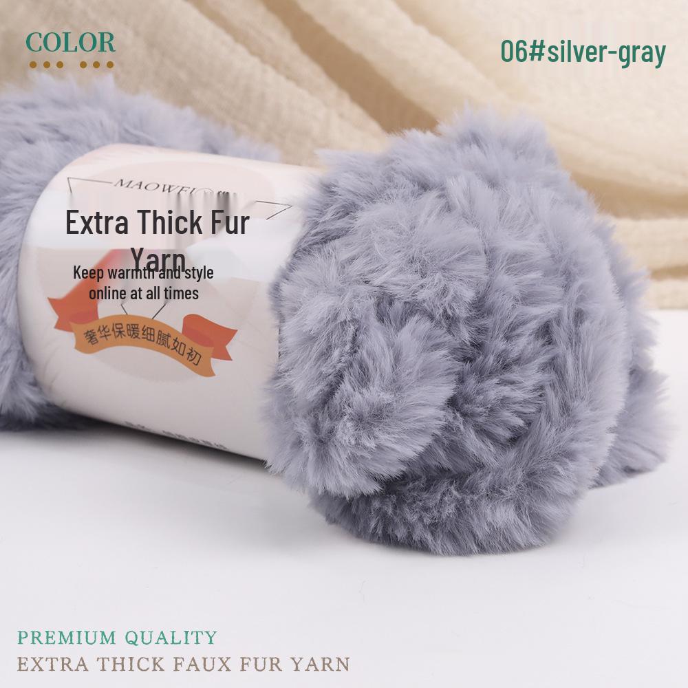 Coarse Faux Fur Yarn Ball - Long Hair Mink for DIY Knitting: Hat & Scarf Kit