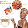 New Floral African Knot Turban Beanie Pre Tied Front Knot Elastic Head Wrap Elegant Women Chemo Cap Bandana Headwear
