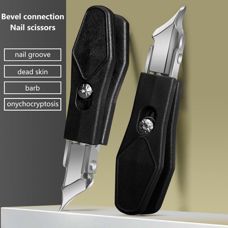 Large Opening Nail Clipper With Slanted Tip High-End Original Anti Splash Single Armor Groove Nail Clipper Thick Toenail Pliers