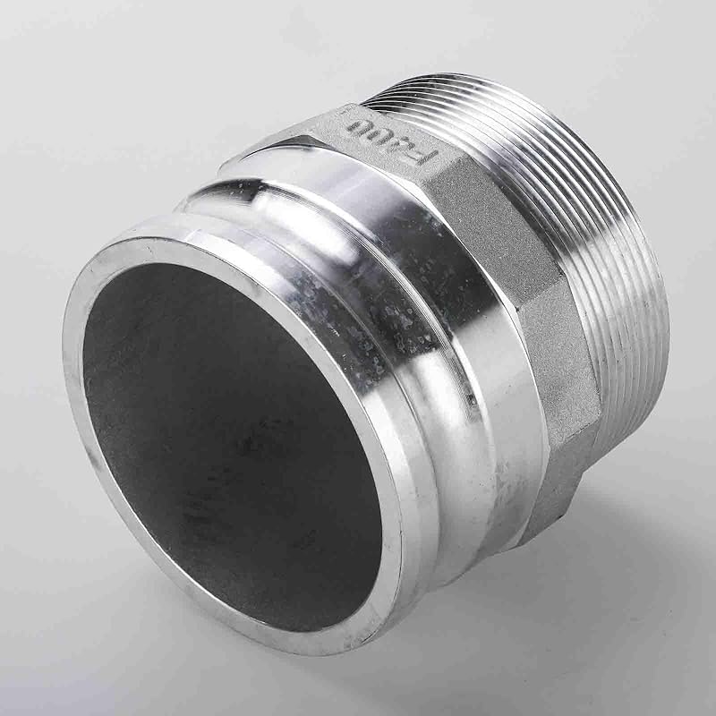 Cam Lock Type F 2'' Cam Groove Couplings Al Camlock Hose Fittings Pipe Couplings (2Inch-F200-2pcs), Silver
