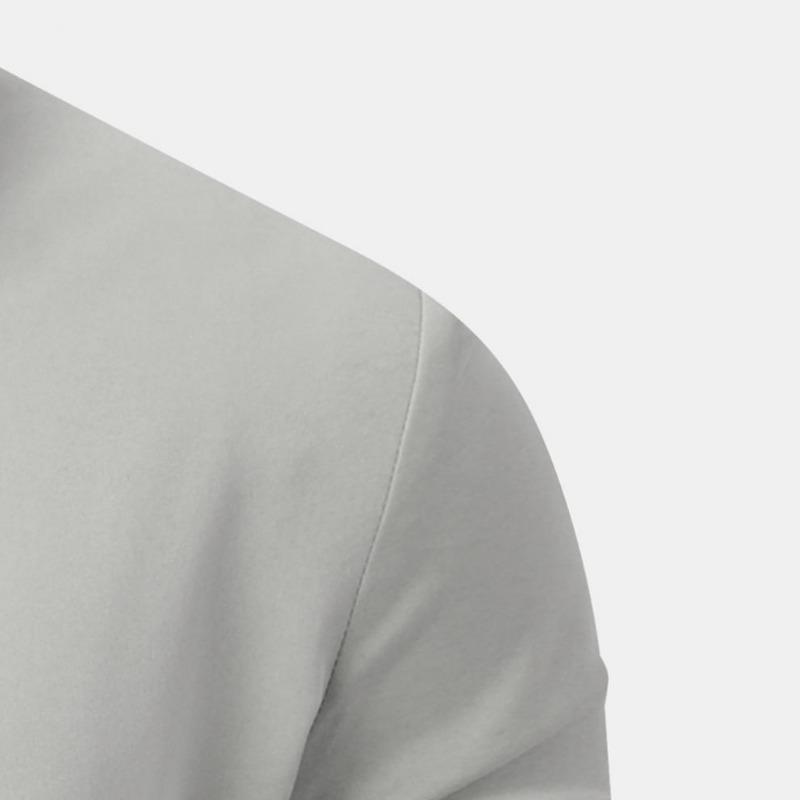 Fashion Shirt Spring Autumn Solid Color Splicing Contrasting Color Casual Long Sleeved Men's Shirts (men’s)