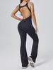 Premium Women's Yoga Suit - Peach Hip-Lifting One-Piece with Flared Pants
