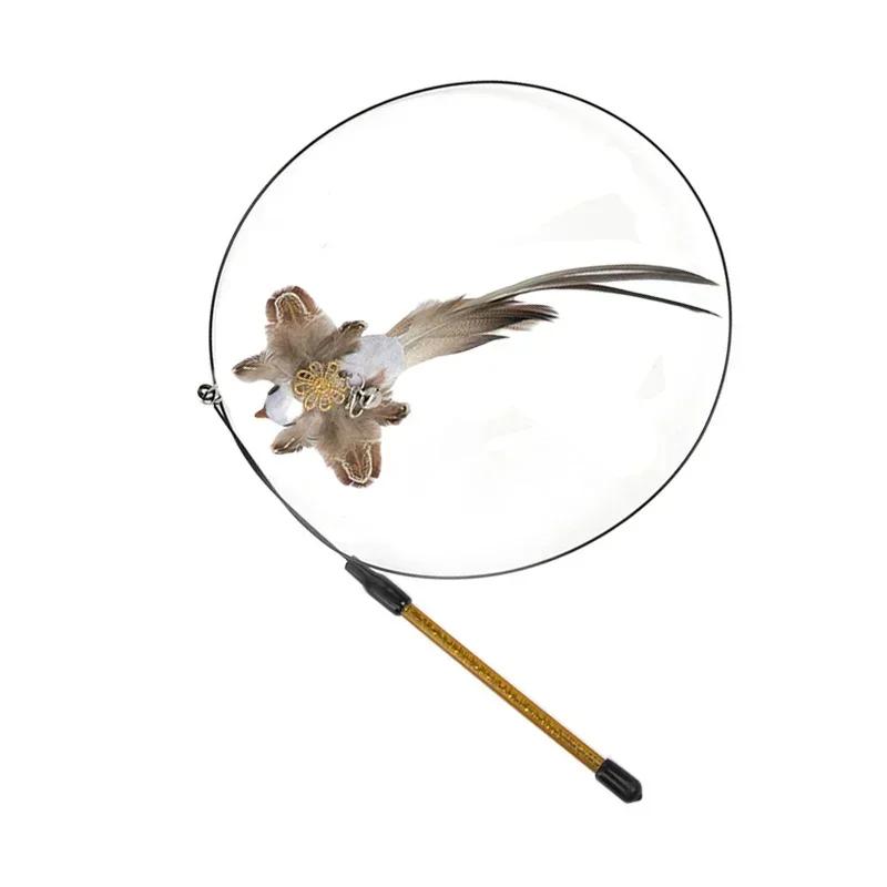 Simulation Bird Cat Toys Funny Interactive Peacock with Bell Cat Stick Toy for Kitten Playing Teaser Wand Toys Pet Cats Supplies
