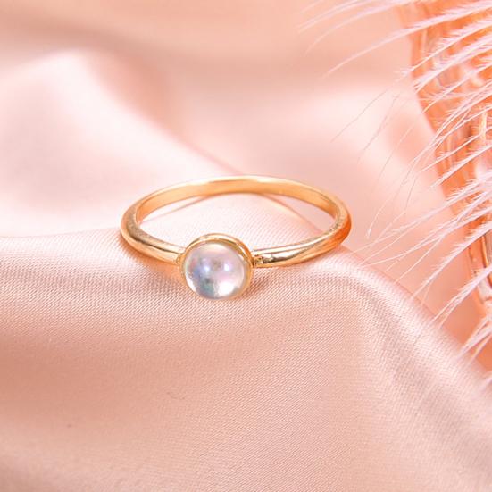 Elegant Faux Pearl Inlaid Thin Finger Ring Women Party Banquet Charm