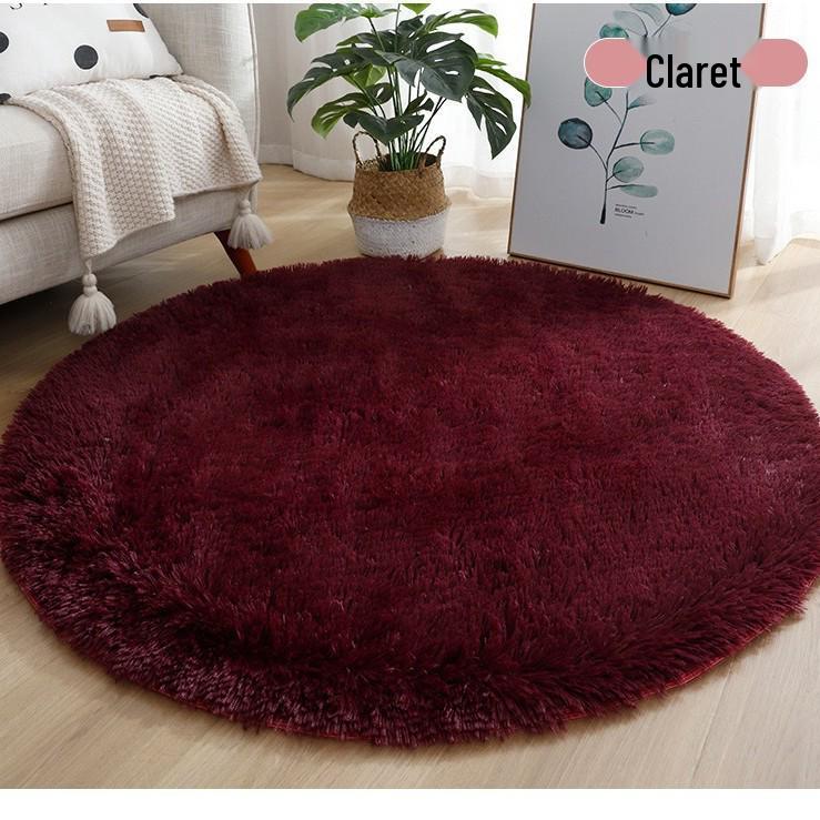 Silk Wool Plush Round Rug - Yoga Mat, Bedside Carpet, Hanging Chair Cushion, Cloakroom Foot Pad