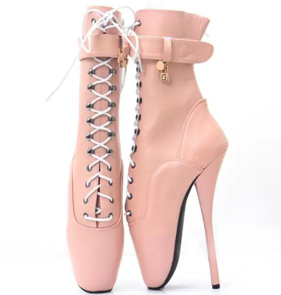 Fashion 18cm Sky-High Heels Ballet Boots Women Sexy Ankle Botas,Fetish Goth Spike Heel,Pointed Toes,Unisex Show Dance Shoes,Custom Color