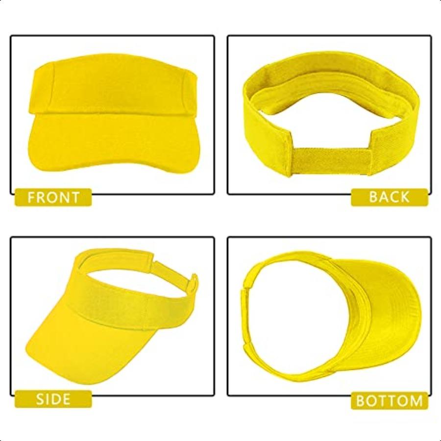1 Piece of Yellow Sun Visor Hat Adjustable Sport Visors for Women and Men One Size