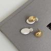 S Silver Needle European and American Niche Design Metal Contrasting Color Brushed High-end Earrings Front and Rear Hanging Earrings Trendy Women